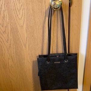 Black crocodile cross body bag